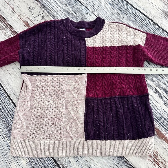 Lands’ End Multicolor Cable Knit Oversized Sweater - Picture 7 of 8